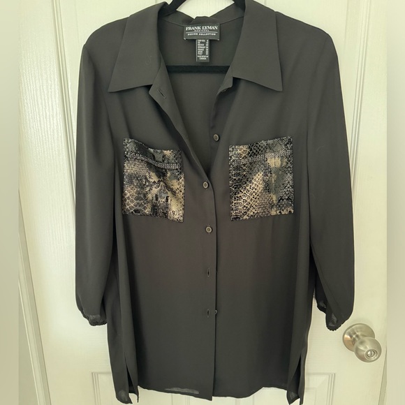 Frank Lyman Sample Sale Black Tunic - Picture 1 of 7